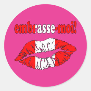Embrasse-Moi - Kus me in het Canadees - Flirten Ronde Sticker