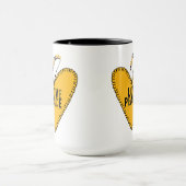 Embrodering Liefde & Vrede ・ Geel ・ Mok (Midden)