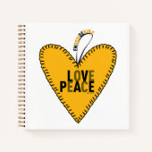 Embrodering Liefde & Vrede ・ Geel ・ Notitieboek (Voorkant)