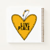 Embrodering Liefde & Vrede ・ Geel ・ Notitieboek (Achterkant)
