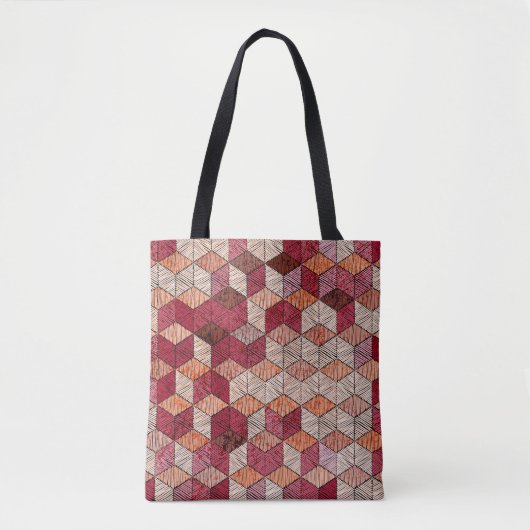 Embroided patchwork naadloos patroon. Bohemen. Tote Bag (Voorkant)