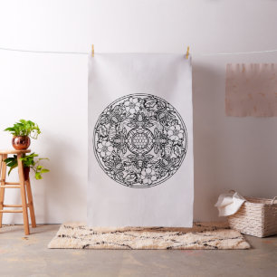 Embroider je eigen bijen Mandala Fabric Stof