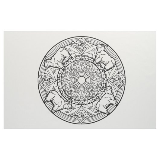 Embroider je eigen Mandala Fabric Goats Stof (Fat Quarter)