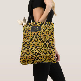 Embroiderd Goldwork Tapestry ziet er uit naar pers Tote Bag