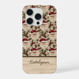 Embroidered 3D Santa Phone Case | Personalized iPhone 15 Pro Case