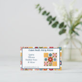 Embroidered Flower Patchwork Quilt Visitekaartje (Staand voorkant)
