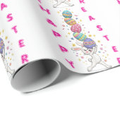 Embroidered Funny Bunny Easter  Cadeaupapier (Rol Hoek)