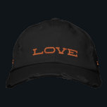 Embroidered Hat Geborduurde Pet<br><div class="desc">"LOVE",  District Threads Distressed Chino Twill Pet</div>