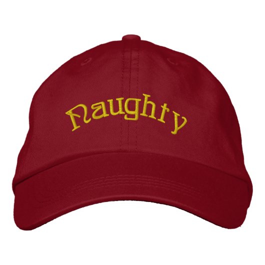 Embroidered Hat - Personalized Naughty Christmas Geborduurde Pet (Voorkant)