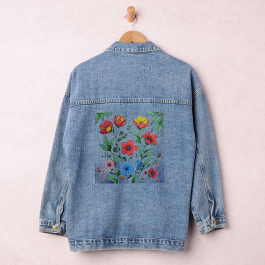 Embroidered look flowers denim jackets  (Hangar)