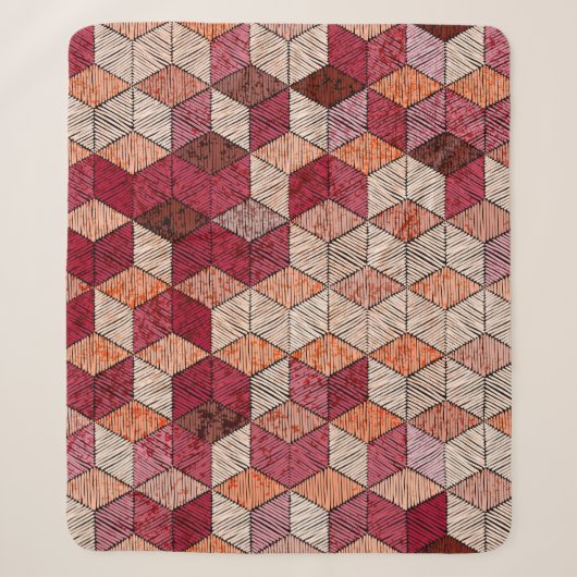 Embroidered patchwork seamless pattern. Bohemian. Sherpa Deken (Voorkant)