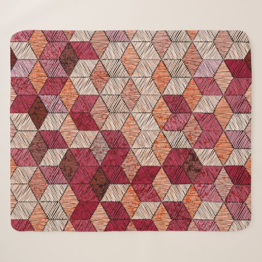 Embroidered patchwork seamless pattern. Bohemian. Sherpa Deken (Voorkant (horizontaal))