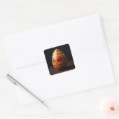 Embroidered Reindeer Easter Egg Vierkante Sticker (Envelop)