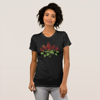 Embroidered Scarlet Sage Botanical Tee T-shirt