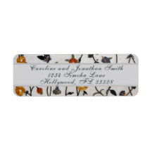 Embroidered Vines Return Address Label