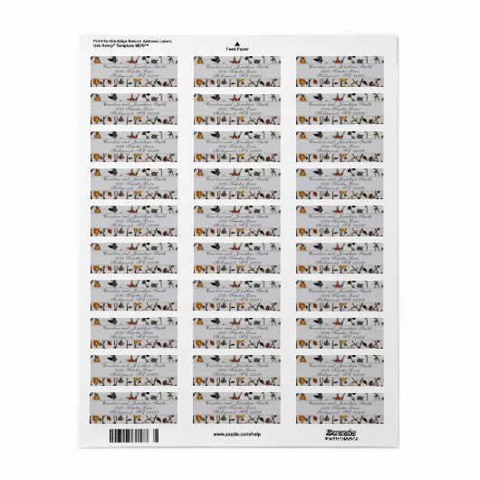 Embroidered Vines Return Address Label (Full Sheet)