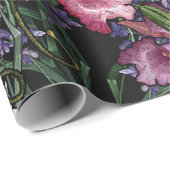 Embroiderige menselijke schedel en roze orchidee b cadeaupapier (Rol Hoek)