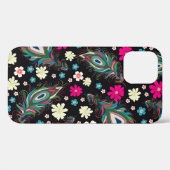 Embroiderige pauw veren naadloos patroon. klas Case-Mate iPhone case (Achterkant (horizontaal))