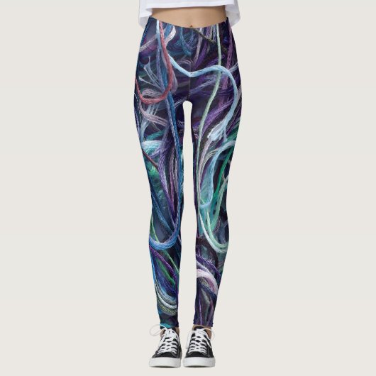 Embroidery Floss-textuur ・ Kunstwerk Leggings (Voorkant)