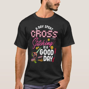 Embroidery Hoops projecteert een dag doorgesluisd  T-shirt