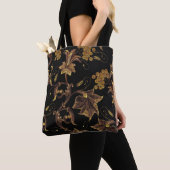 Embroidery renaissance gouden florale naadloze ple tote bag (Dichtbij)