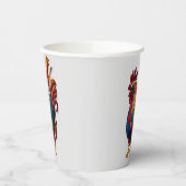 Embroidery rooster - Embroiderig traditioneel dier Papieren Bekers (Links)