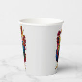 Embroidery rooster - Embroiderig traditioneel dier Papieren Bekers (Rechts)