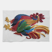 Embroidery rooster - Embroiderig traditioneel dier Theedoek (Horizontaal)