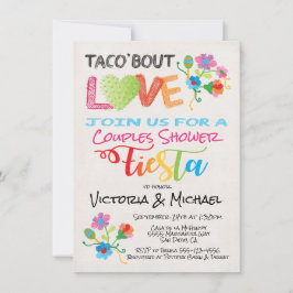 Embroidery Taco 'bout Love couples shower invite Kaart