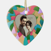 Embroidery-titels - Heart Shaped Photo Ceramic O Keramisch Ornament (Rechts)