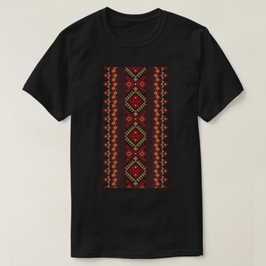 Embroidery Ukraine Vyshyvanka Print Ethnic Patroon T-shirt (Design voorkant)