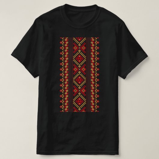 Embroidery Ukraine Vyshyvanka Print Ethnic Patroon T-shirt (Design voorkant)