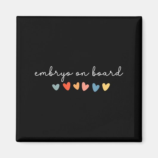 Embryo On Board Heart Ivf Transfer Day Fertility N Magneet (Voorkant)