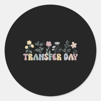 Embryo Transfer Dag IVF Overdrachtdag Bloemen Ronde Sticker