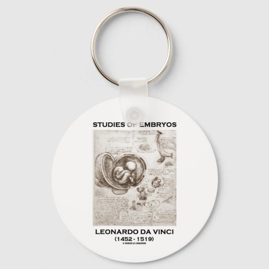 Embryostudies (Leonardo da Vinci) Sleutelhanger (Voorkant)