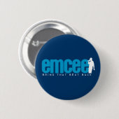 Emcee (MC) - blauw Ronde Button 5,7 Cm (Voorkant /achterkant)