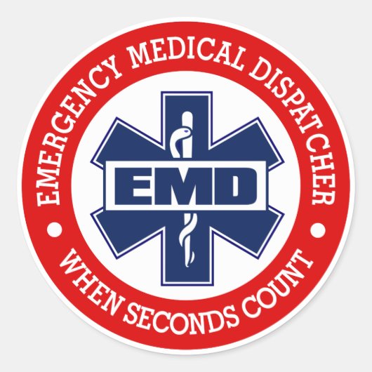 EMD (Emergency Medical Dispatcher) Ronde Sticker (Voorkant)