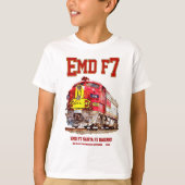 EMD F7 Santa Fe Warbonnet Diesel Locomotive. T-shirt (Voorkant)