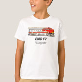 EMD F7 Santa Fe Warbonnet Diesel Locomotive. T-shirt (Voorkant)