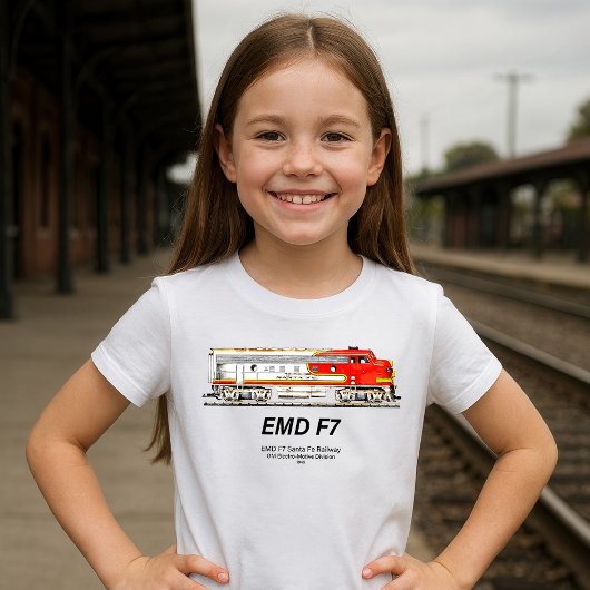 EMD F7 Santa Fe Warbonnet Diesel Locomotive. T-shirt