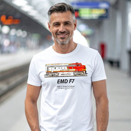 EMD F7 Santa Fe Warbonnet Diesel Locomotive. T-shirt