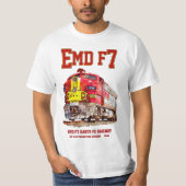 EMD F7 Santa Fe Warbonnet Diesel Locomotive. T-shirt (Voorkant)