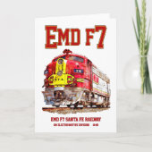 EMD F7 Santa Fe Warbonnet Diesellocomotief. Bedankkaart (Voorkant)