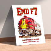 EMD F7 Santa Fe Warbonnet diesellocomotief. Poster