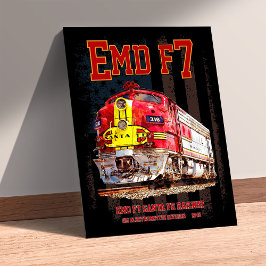 EMD F7 Santa Fe Warbonnet met Amerikaanse vlag. Poster