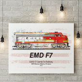 EMD F7 Santa Fe Warbonnet met Amerikaanse vlag. Poster