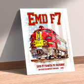 EMD F7 Santa Fe Warbonnet met Amerikaanse vlag. Poster