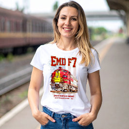 EMD F7 Santa Fe Warbonnet met Amerikaanse vlag. T-shirt