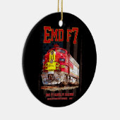 EMD F7 Santa Fe Warbonnet with American Flag. Keramisch Ornament (Rechts)