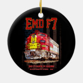 EMD F7 Santa Fe Warbonnet with American Flag. Keramisch Ornament (Achterkant)